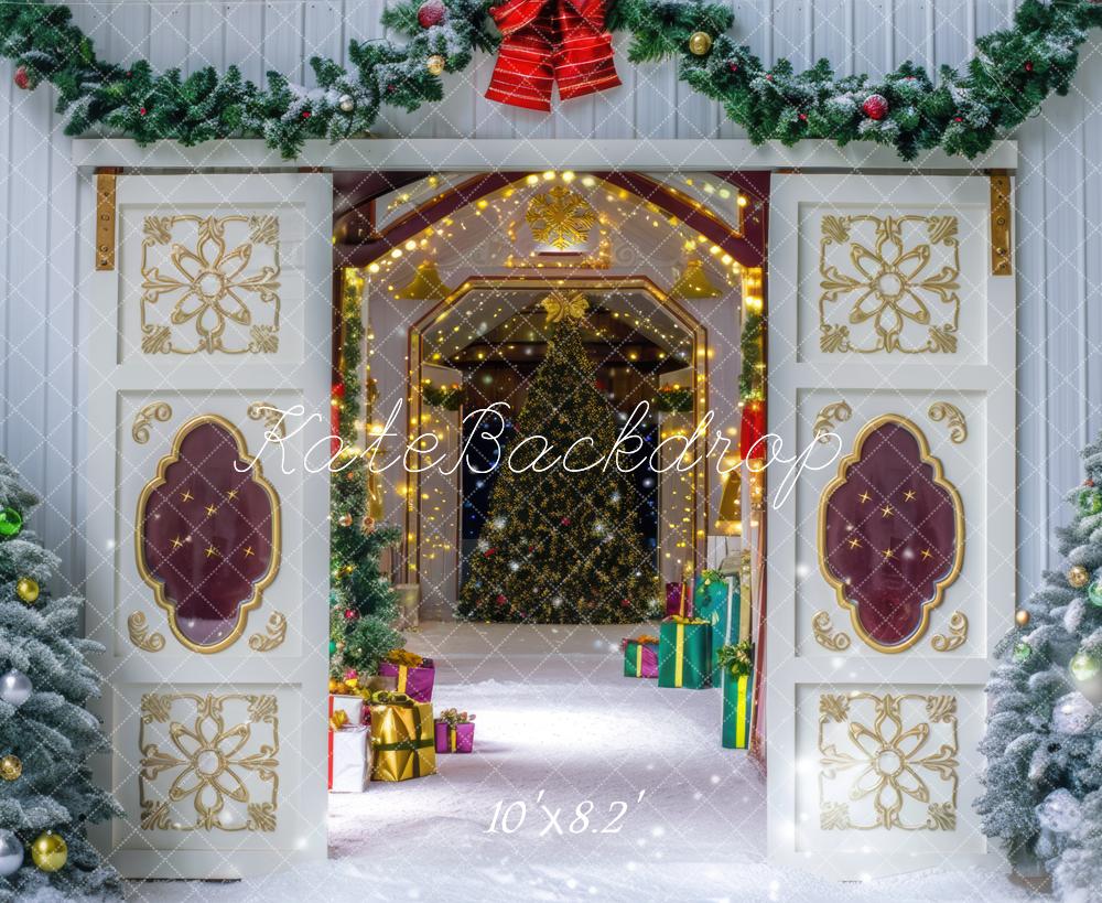 Kate Fancy Barn Backdrop Winter Christmas Designed by Mini MakeBelieve
