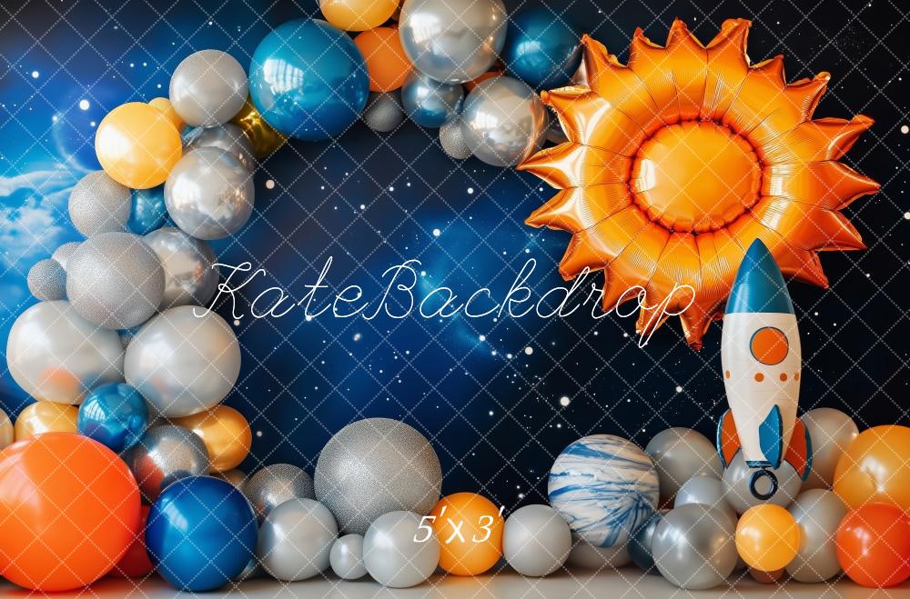 Kate Cosmic Rocket Cake Smash Backdrop Designed by Patty Robert - Kate Backdrop AU