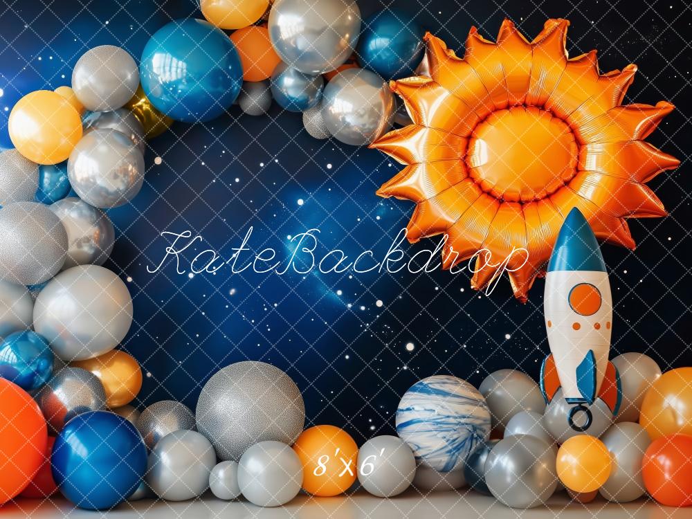 Kate Cosmic Rocket Cake Smash Backdrop Designed by Patty Robert - Kate Backdrop AU