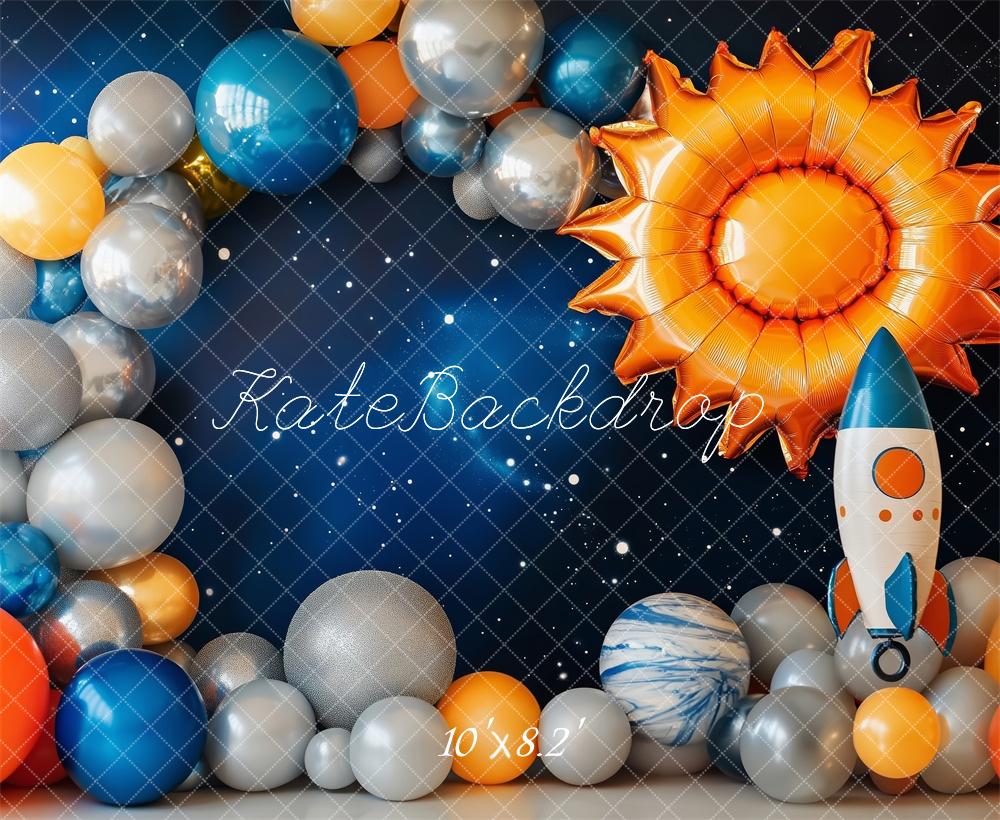 Kate Cosmic Rocket Cake Smash Backdrop Designed by Patty Robert - Kate Backdrop AU