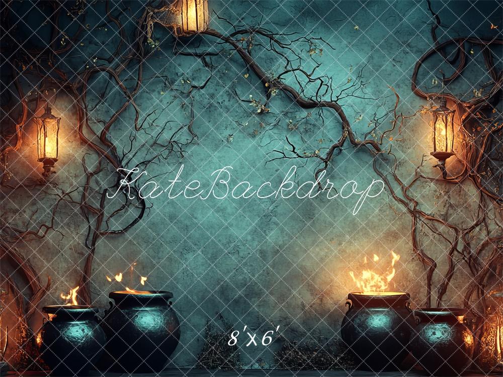 Kate Fire Cauldron Halloween Backdrop Designed by Lidia Redekopp