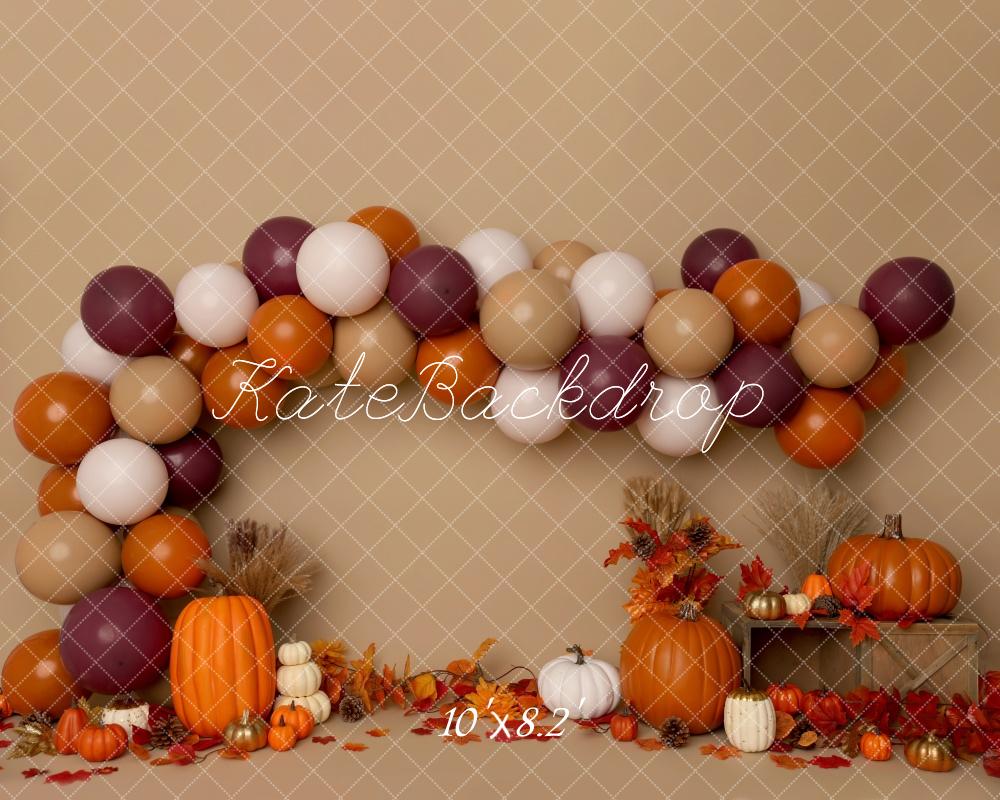 Kate Fall Burgundy and Orange Birthday Backdrop Designed by Melissa King - Kate Backdrop AU
