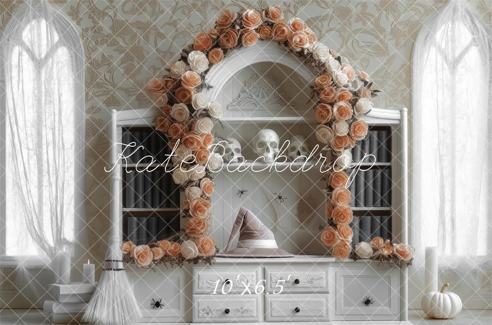Kate Witch White Bookcase Backdrop Designed by Mini MakeBelieve