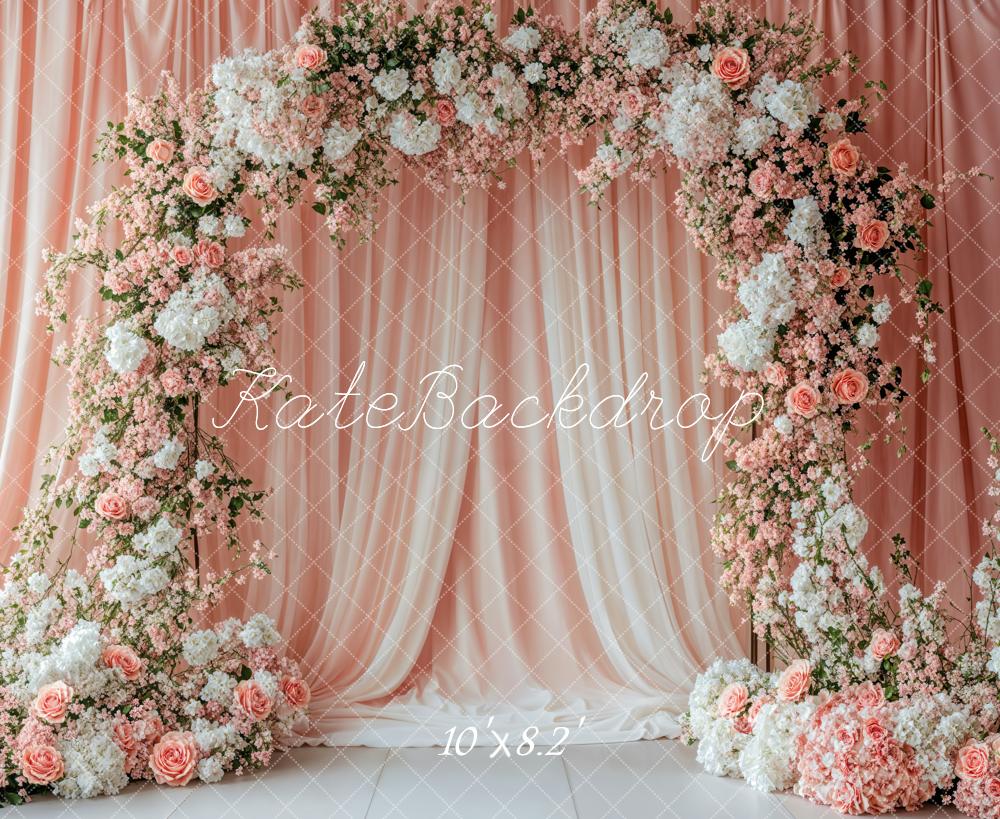 Kate Spring Flower Arch Pink Wedding Backdrop Designed by Emetselch