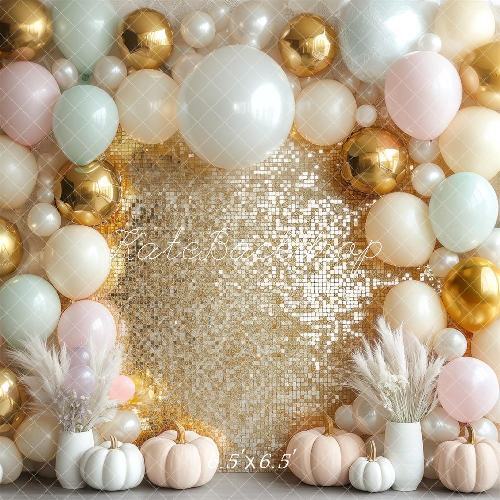 Kate Pastel Pumpkin Sequin Wall Backdrop Designed by Mini MakeBelieve - Kate Backdrop AU