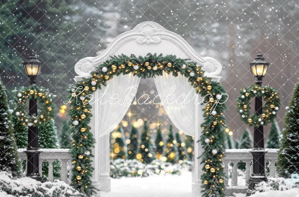 Kate Exterior Christmas Arch  Sparkles Backdrop Designed by Mini MakeBelieve - Kate Backdrop AU