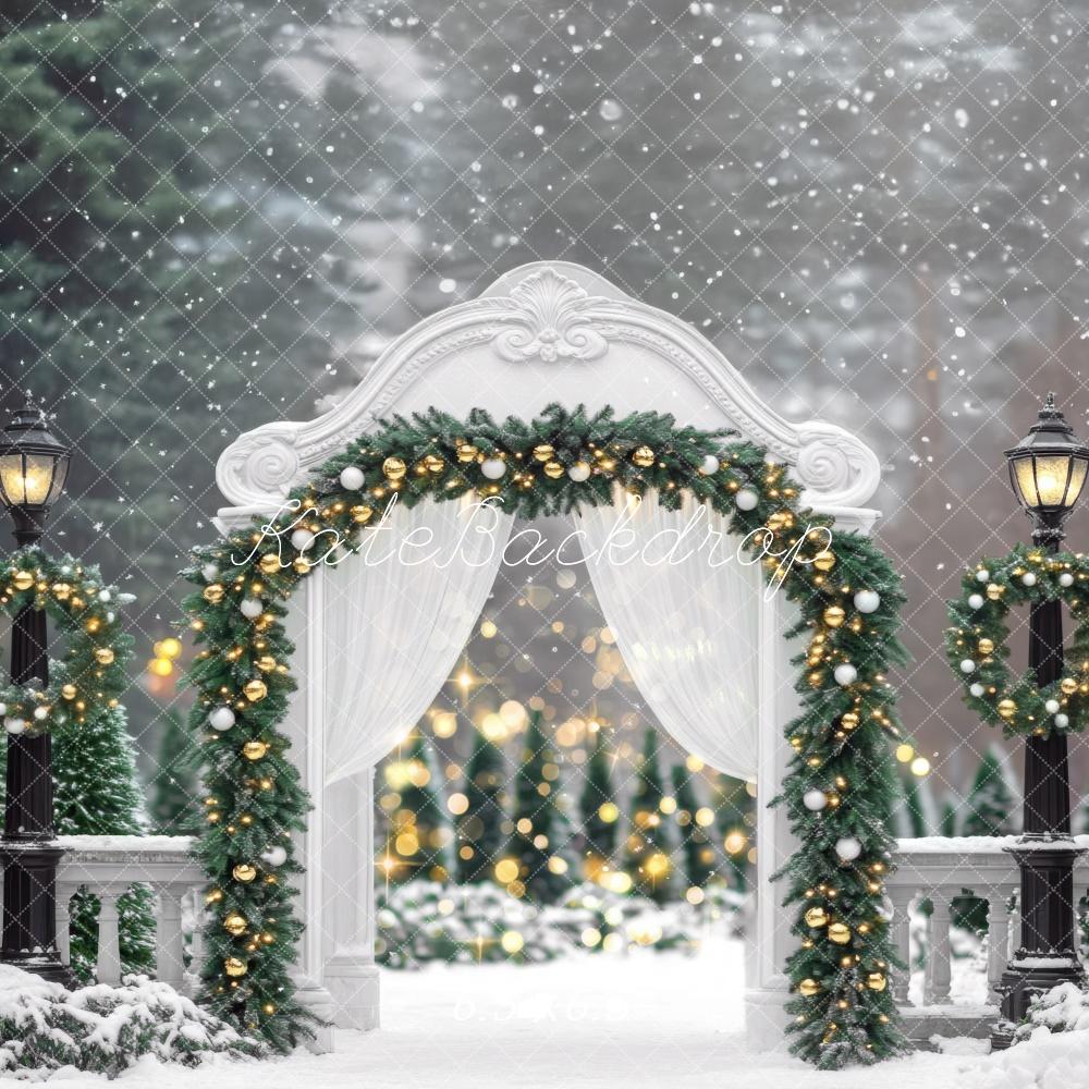 Kate Exterior Christmas Arch  Sparkles Backdrop Designed by Mini MakeBelieve - Kate Backdrop AU