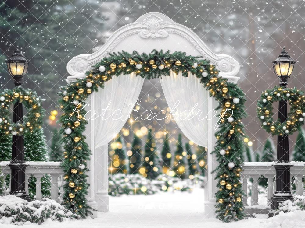 Kate Exterior Christmas Arch  Sparkles Backdrop Designed by Mini MakeBelieve - Kate Backdrop AU