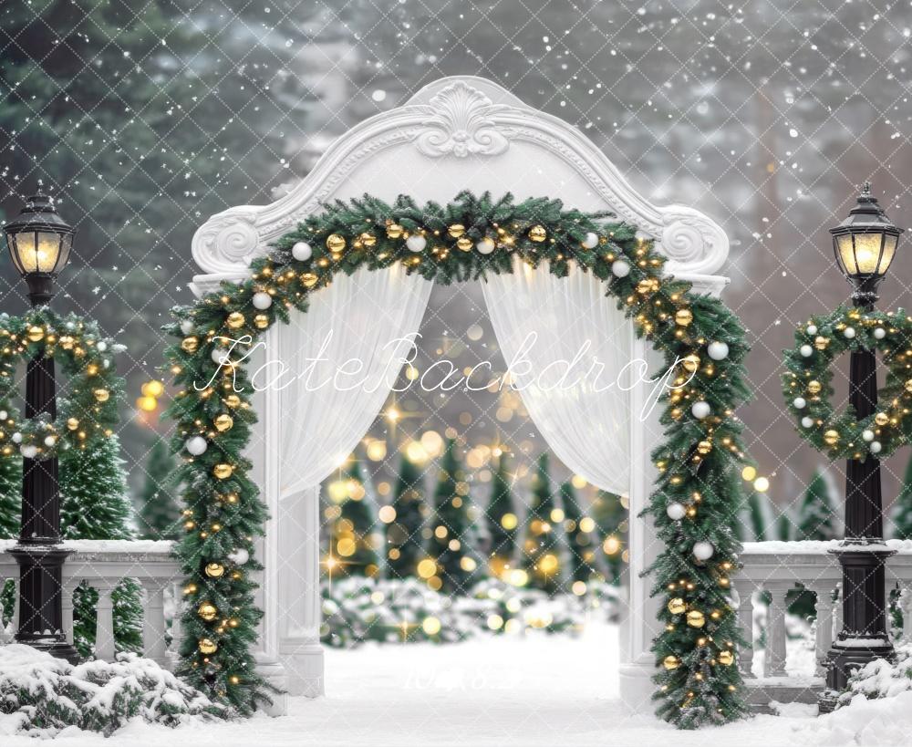 Kate Exterior Christmas Arch  Sparkles Backdrop Designed by Mini MakeBelieve - Kate Backdrop AU