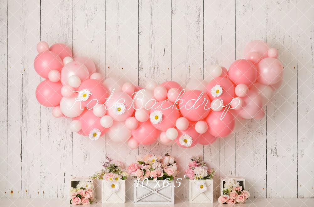 Kate Pink Birthday Balloons Backdrop Designed by Mandy Ringe Photography - Kate Backdrop AU