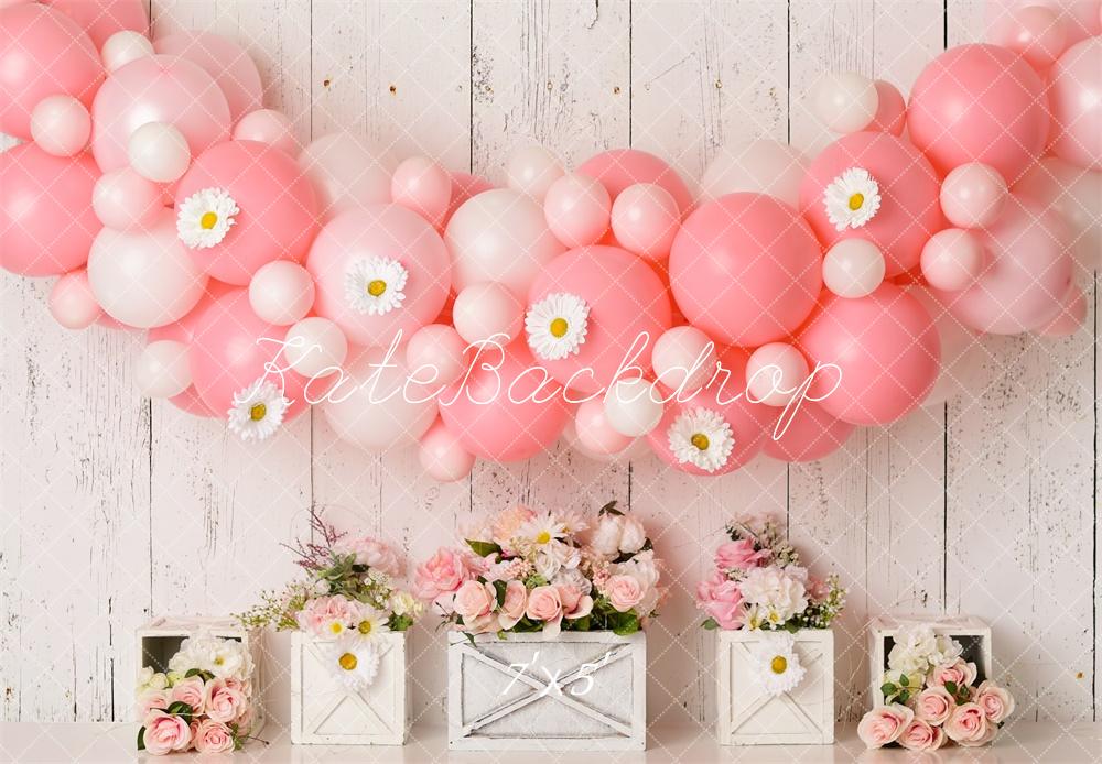 Kate Pink Birthday Balloons Backdrop Designed by Mandy Ringe Photography - Kate Backdrop AU