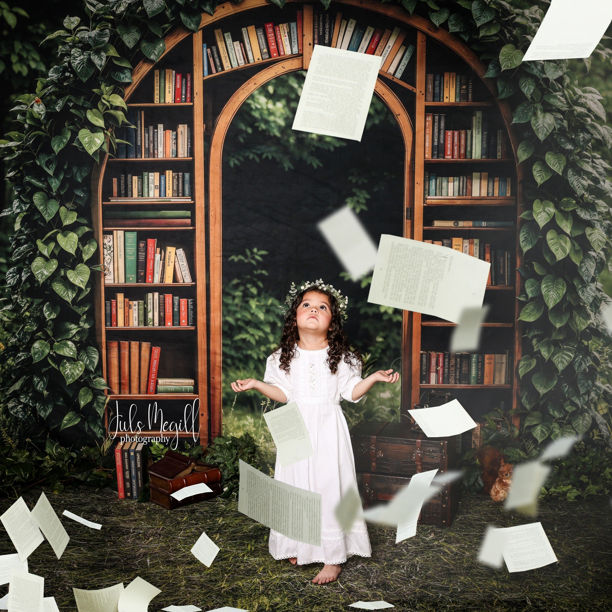 Kate Spring Garden Library Arch Backdrop Designed by Emetselch - Kate Backdrop AU