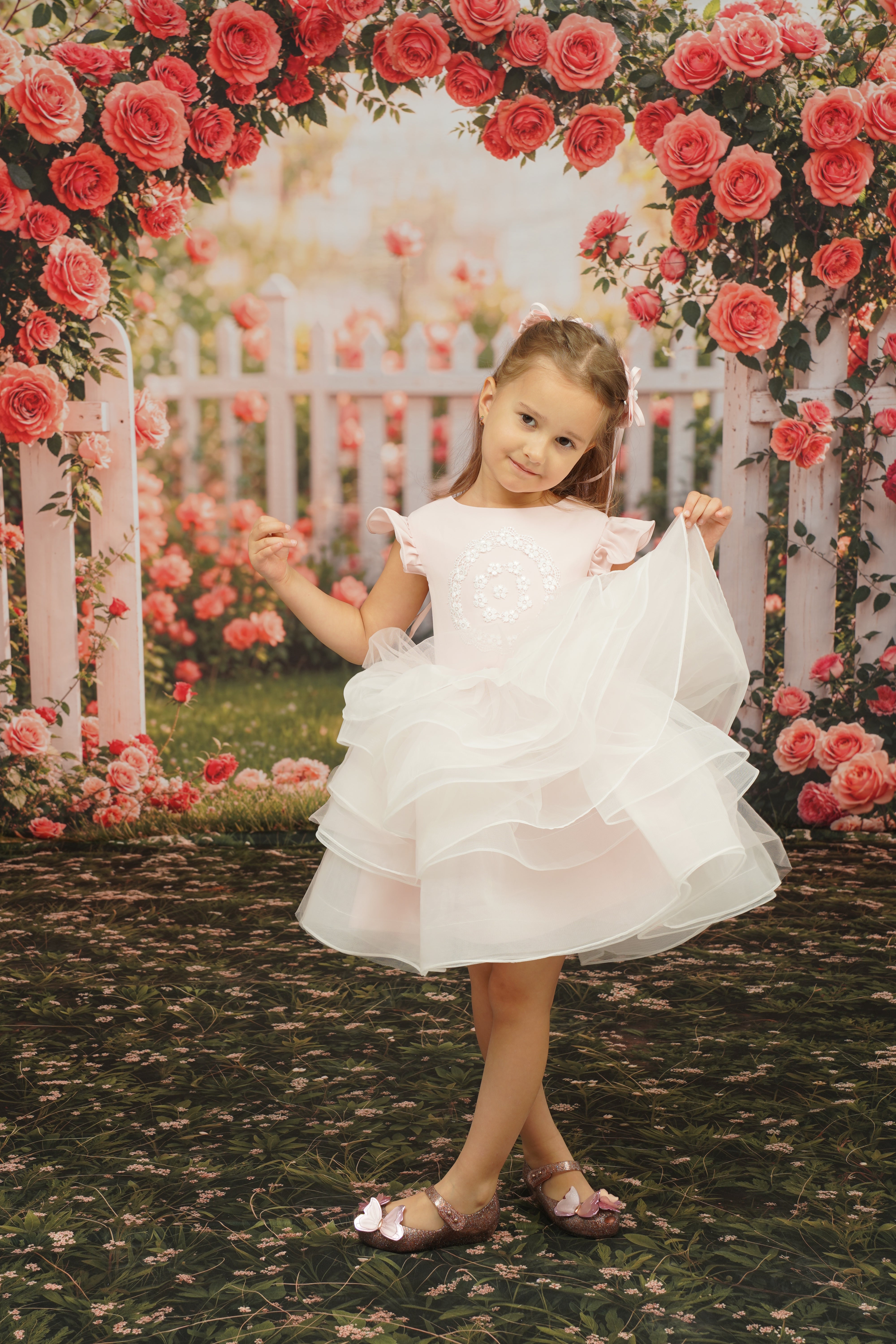 Kate Spring Flower Arch Backdrop Pink Rose Garden Designed by Emetselch - Kate Backdrop AU