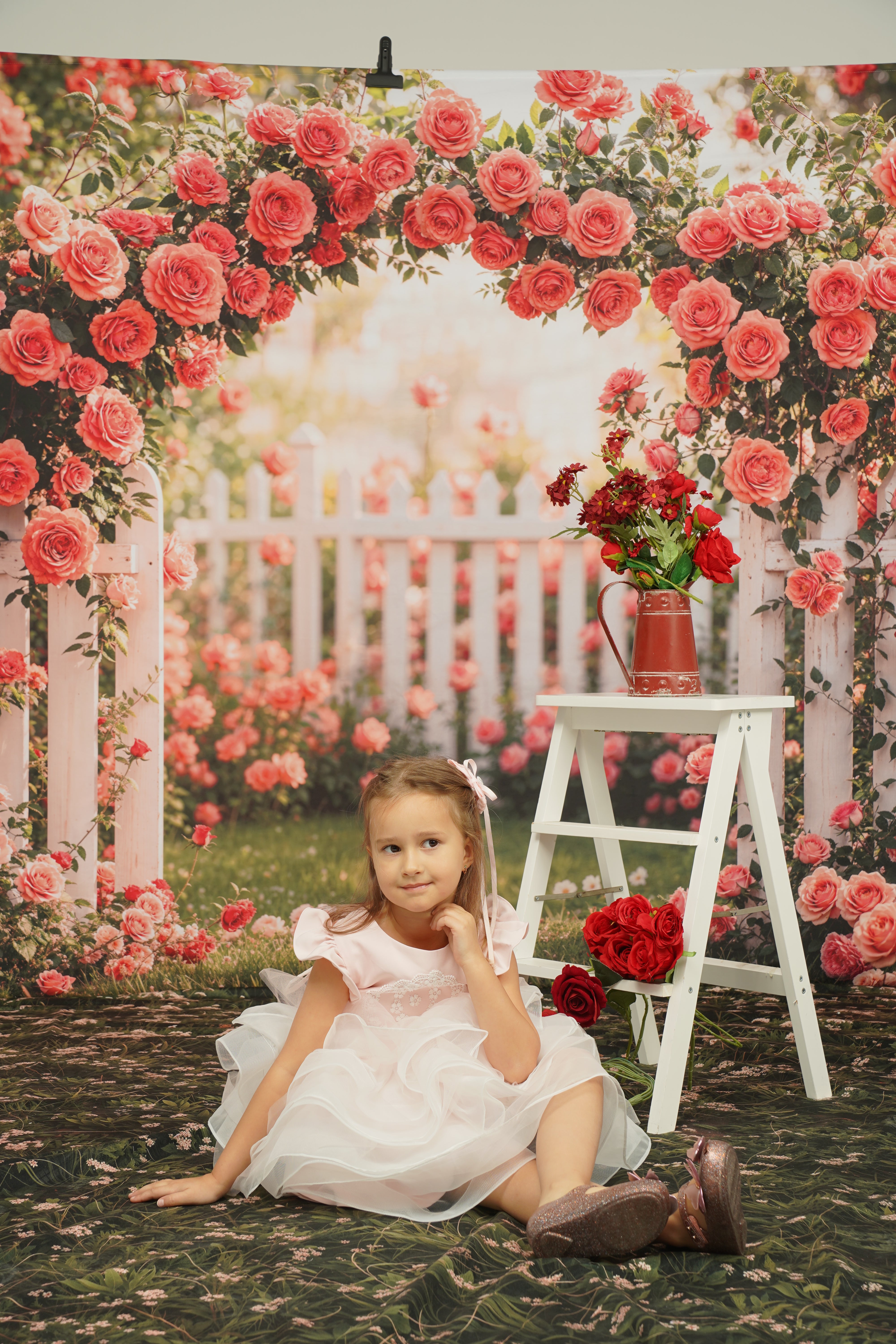 Kate Spring Flower Arch Backdrop Pink Rose Garden Designed by Emetselch - Kate Backdrop AU