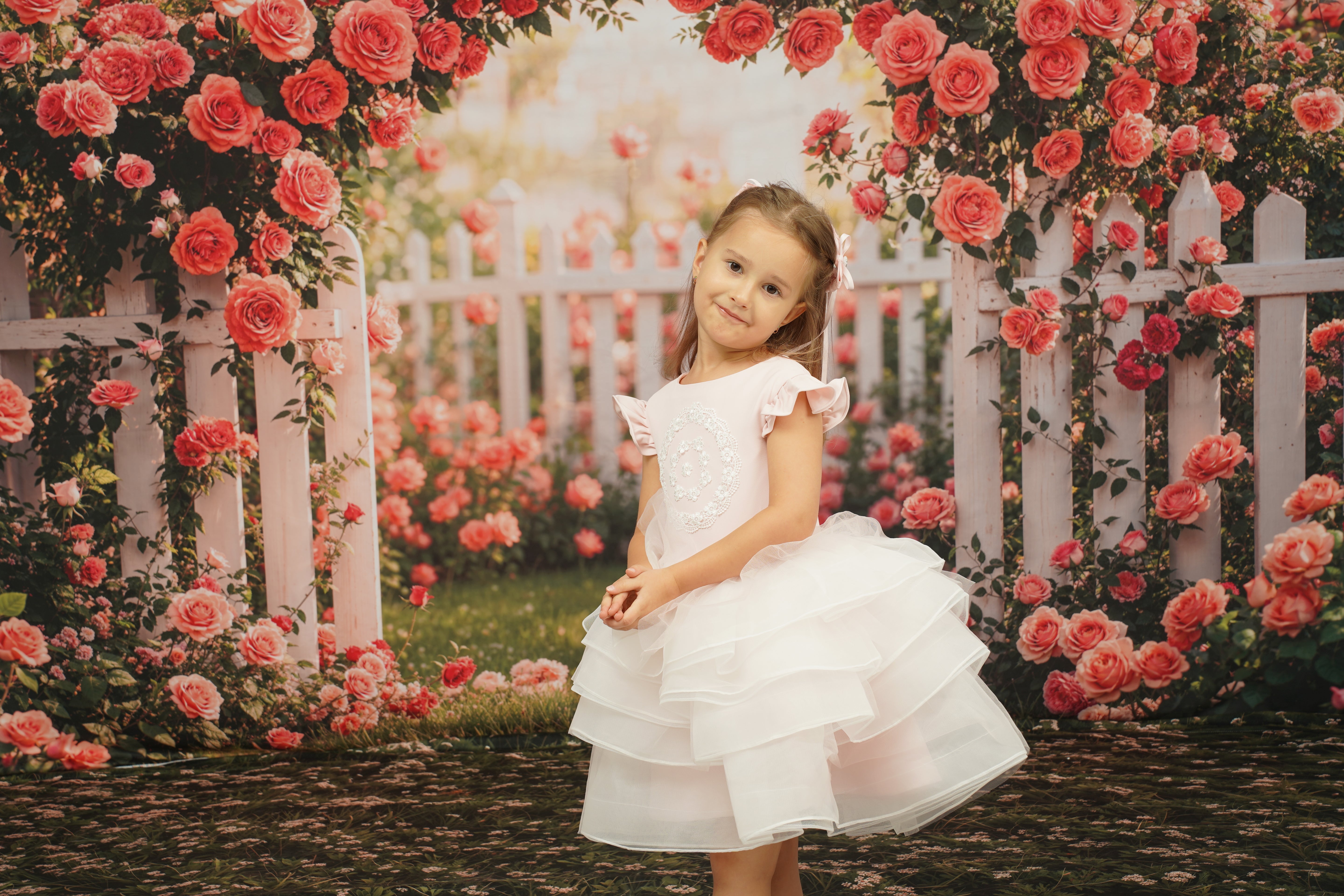 Kate Spring Flower Arch Backdrop Pink Rose Garden Designed by Emetselch - Kate Backdrop AU