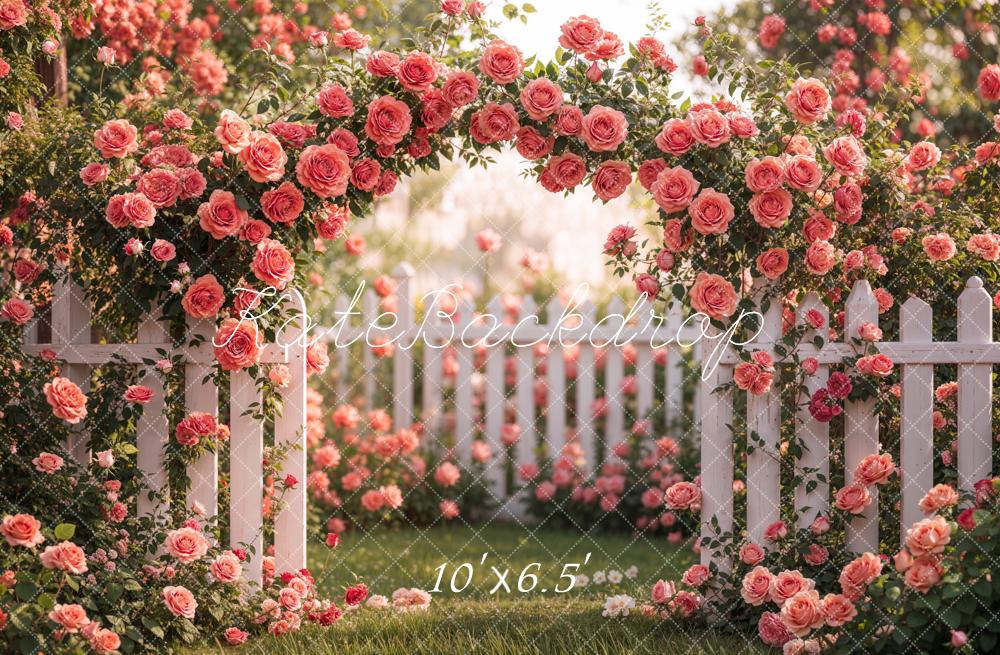 Kate Spring Flower Arch Backdrop Pink Rose Garden Designed by Emetselch - Kate Backdrop AU