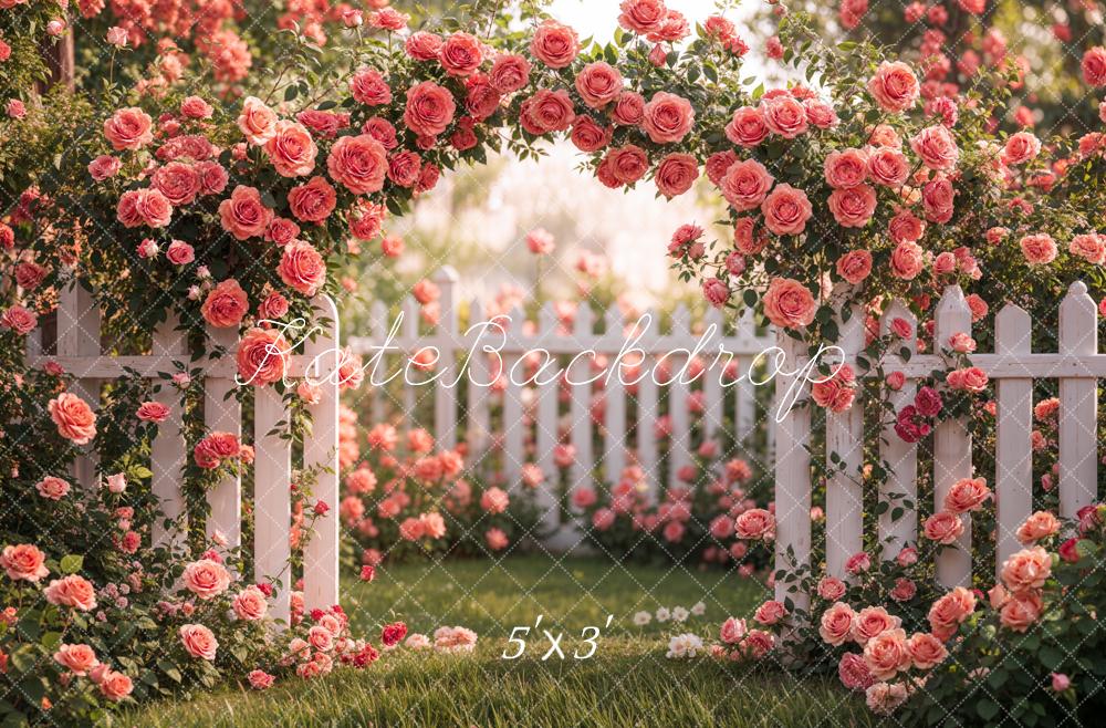 Kate Spring Flower Arch Backdrop Pink Rose Garden Designed by Emetselch - Kate Backdrop AU