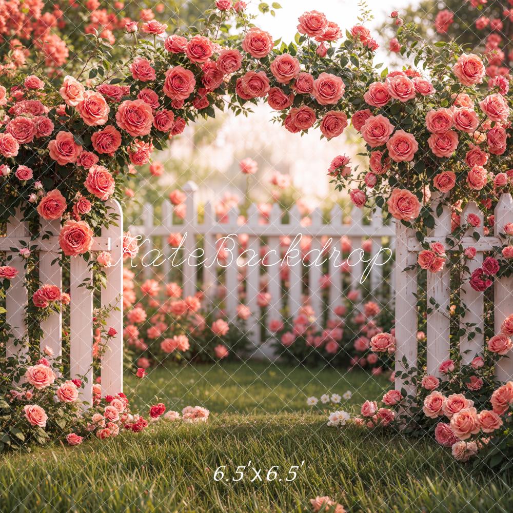 Kate Spring Flower Arch Backdrop Pink Rose Garden Designed by Emetselch - Kate Backdrop AU