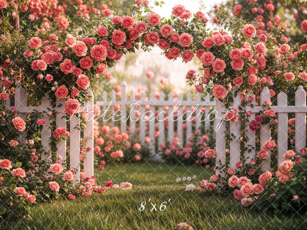 Kate Spring Flower Arch Backdrop Pink Rose Garden Designed by Emetselch - Kate Backdrop AU