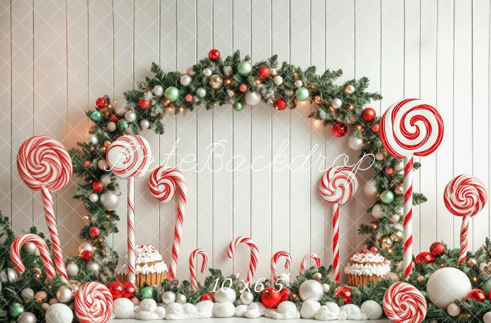 Kate Candy Cane Christmas Wonderland Backdrop Designed by Patty Robert - Kate Backdrop AU