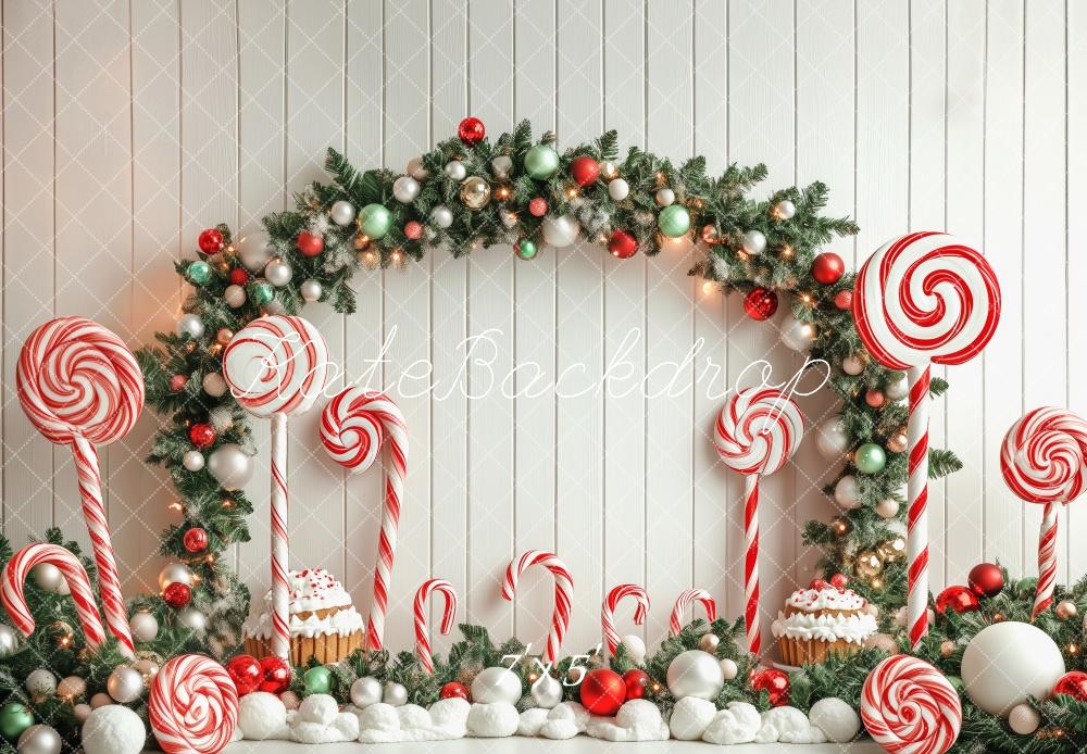 Kate Candy Cane Christmas Wonderland Backdrop Designed by Patty Robert - Kate Backdrop AU