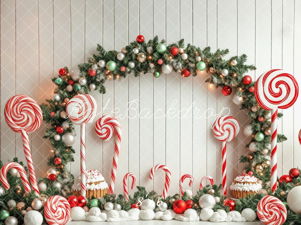 Kate Candy Cane Christmas Wonderland Backdrop Designed by Patty Robert - Kate Backdrop AU