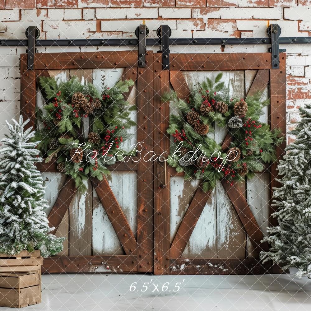 Kate Christmas Barn Doors Backdrop Designed by Patty Robert - Kate Backdrop AU