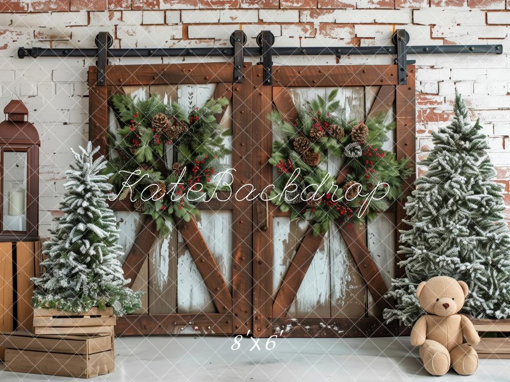 Kate Christmas Barn Doors Backdrop Designed by Patty Robert - Kate Backdrop AU