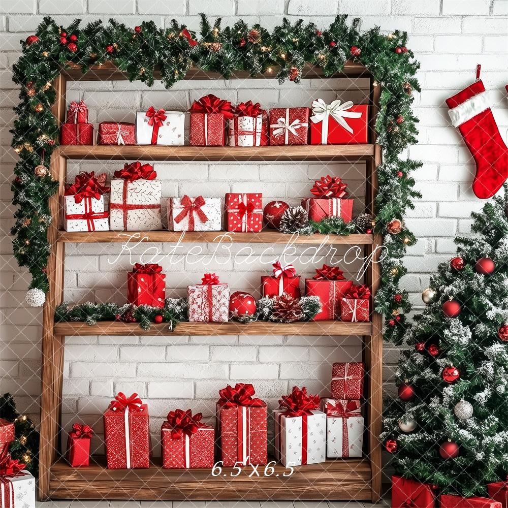 Kate Christmas Ladder Presents Backdrop Designed by Patty Robert - Kate Backdrop AU