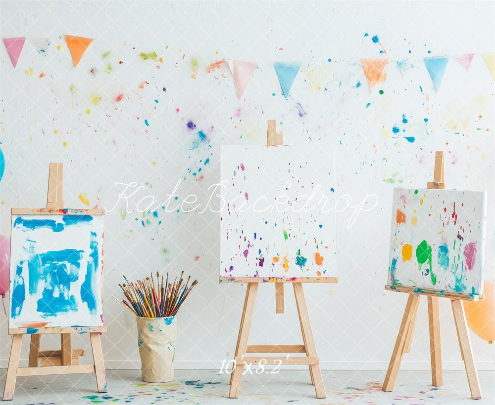 Kate Back to School Backdrop Creative Art Artboard Painting Designed by Patty Roberts - Kate Backdrop AU