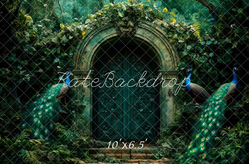Kate Elegant Peacock Gate In Forest Backdrop Designed by Patty Roberts - Kate Backdrop AU
