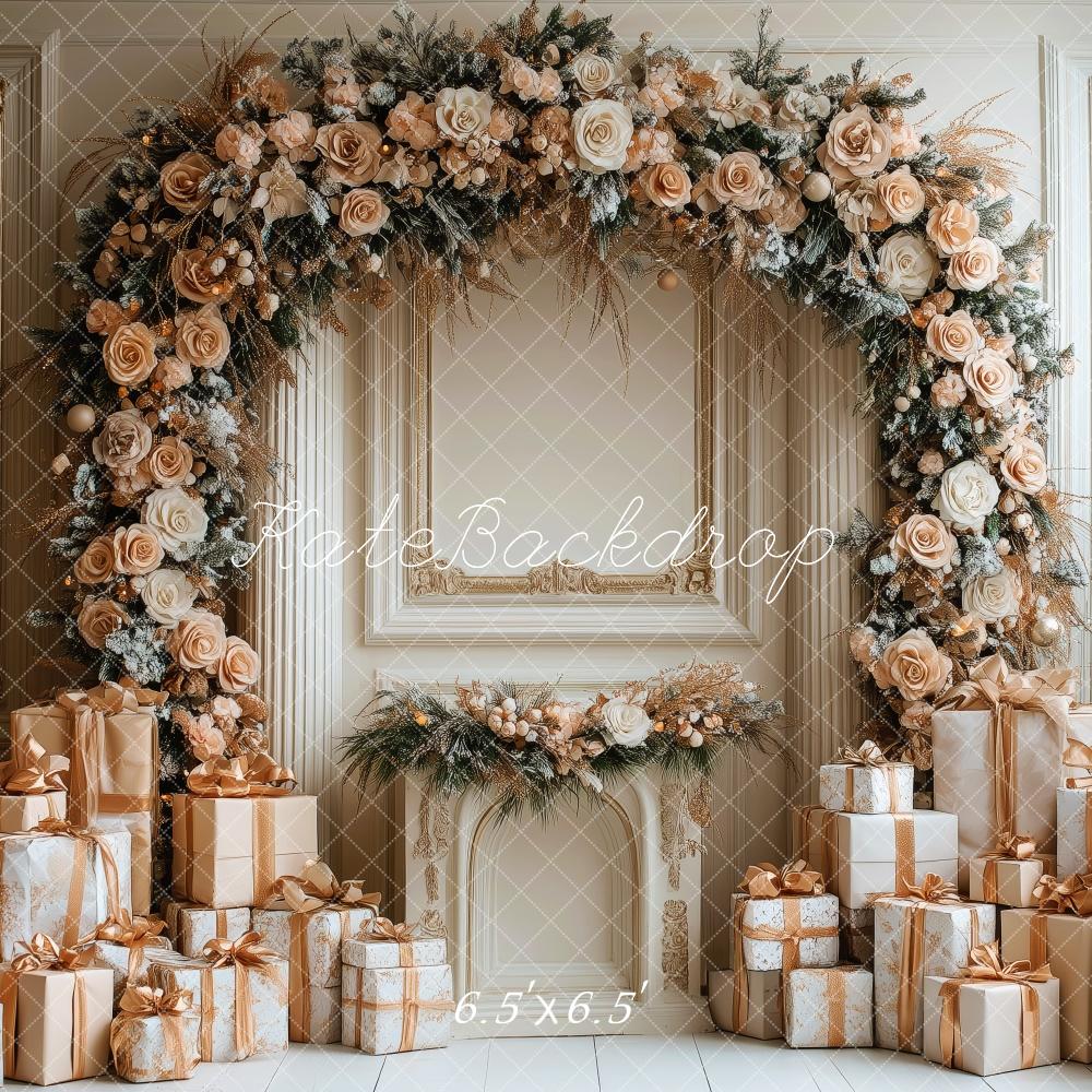 Kate Golden Rose Arch Christmas Gifts Backdrop Designed by Patty Robert - Kate Backdrop AU