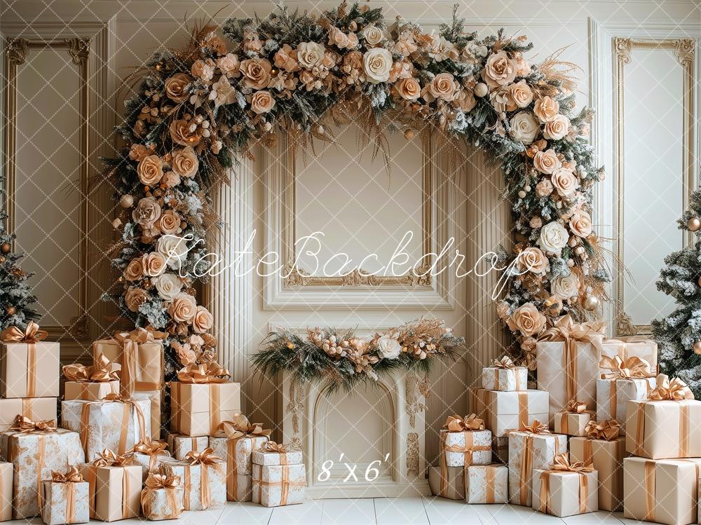 Kate Golden Rose Arch Christmas Gifts Backdrop Designed by Patty Robert - Kate Backdrop AU