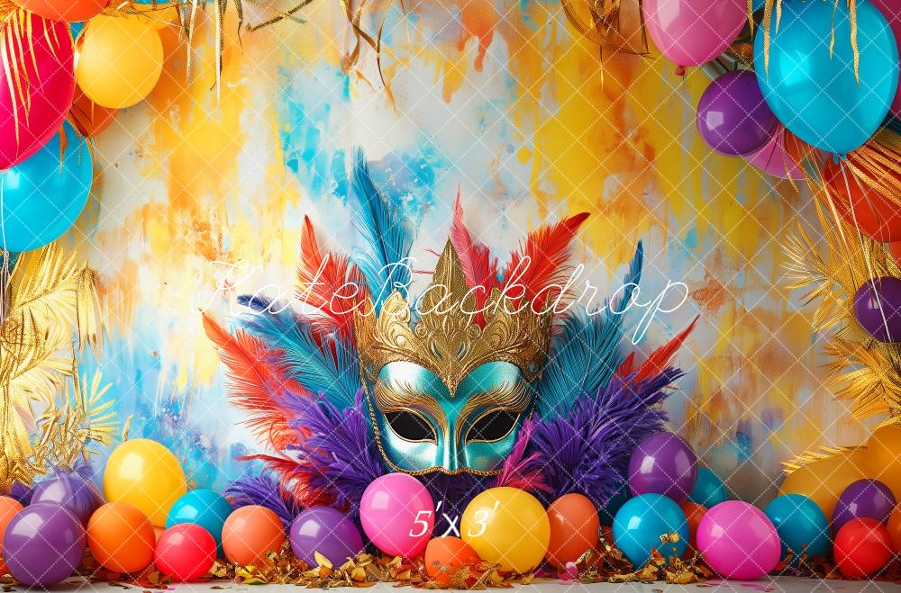 Kate Mardi Gras Carnival Mask Backdrop Designed by Patty Robert - Kate Backdrop AU