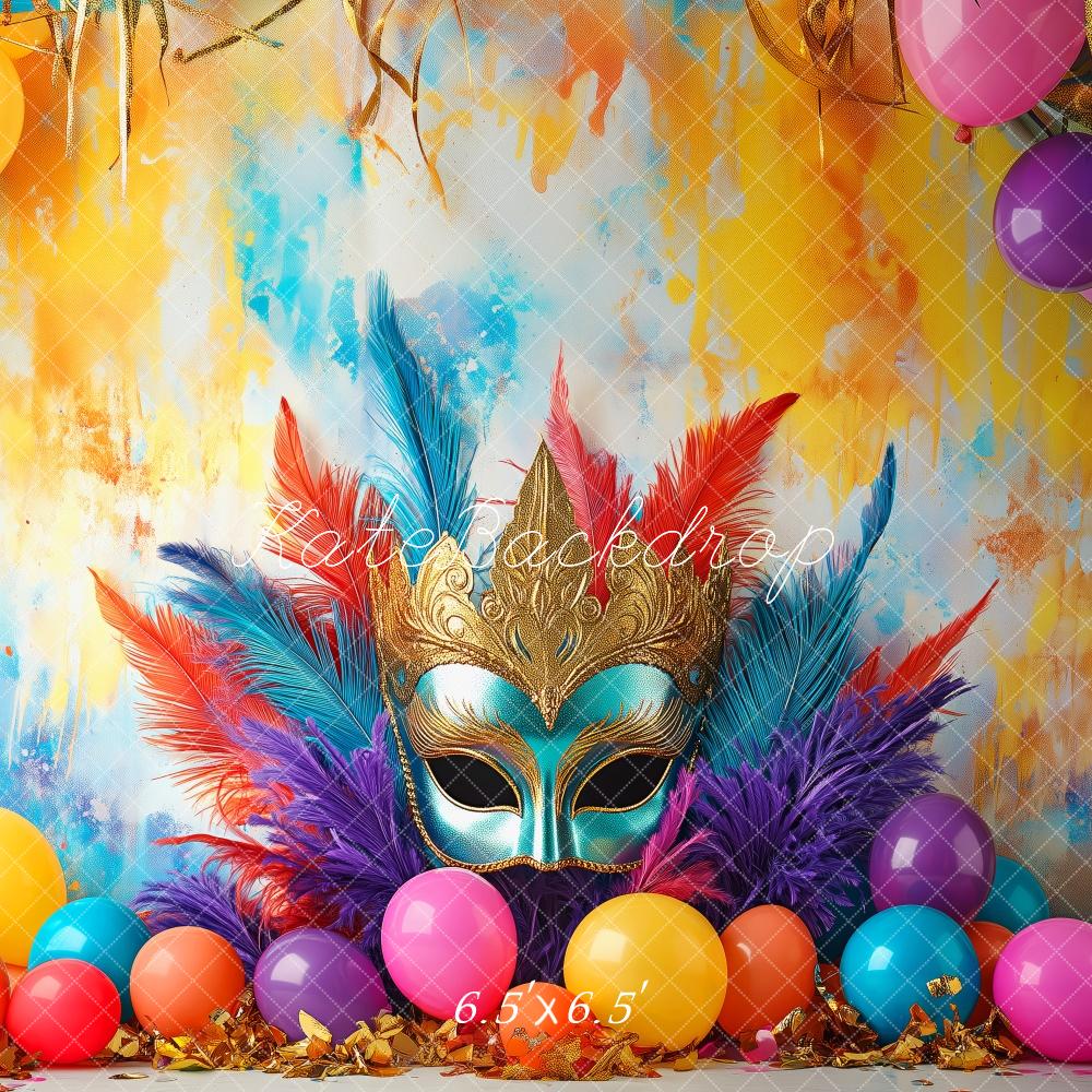 Kate Mardi Gras Carnival Mask Backdrop Designed by Patty Robert - Kate Backdrop AU