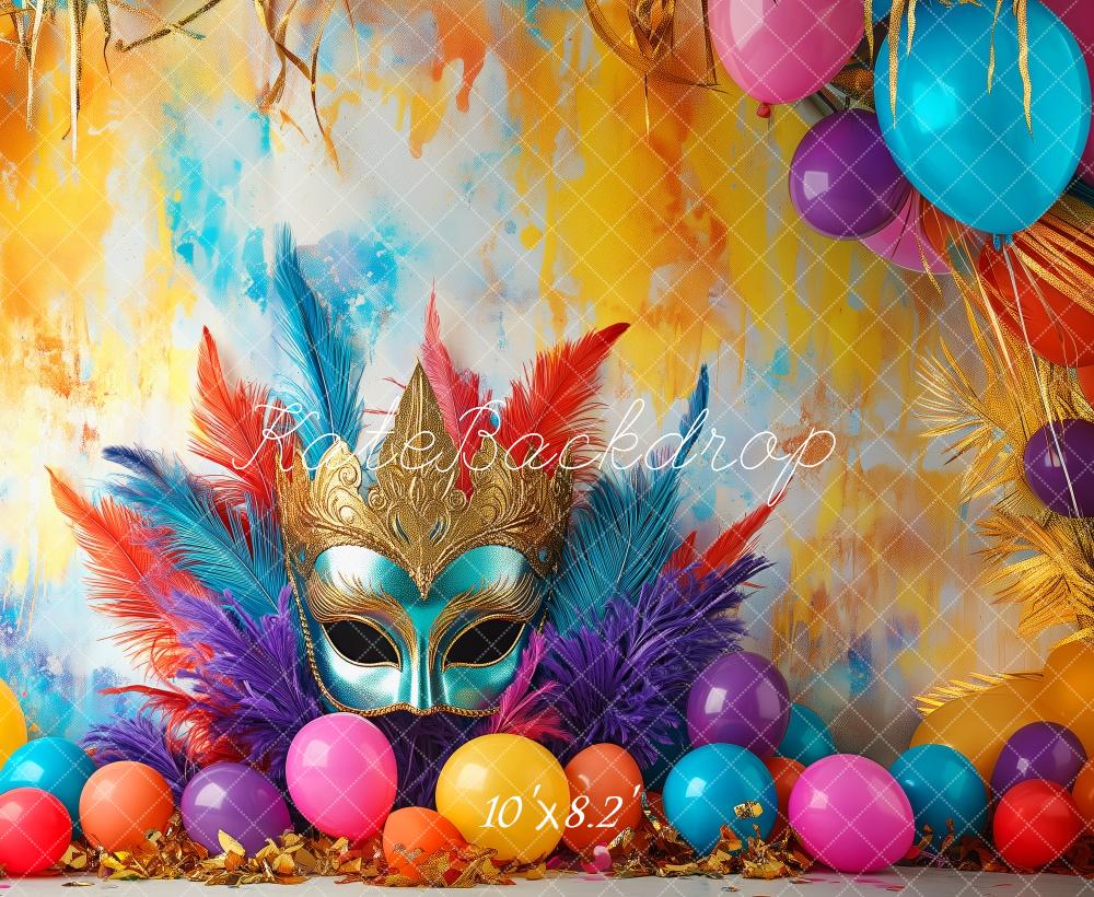 Kate Mardi Gras Carnival Mask Backdrop Designed by Patty Robert - Kate Backdrop AU
