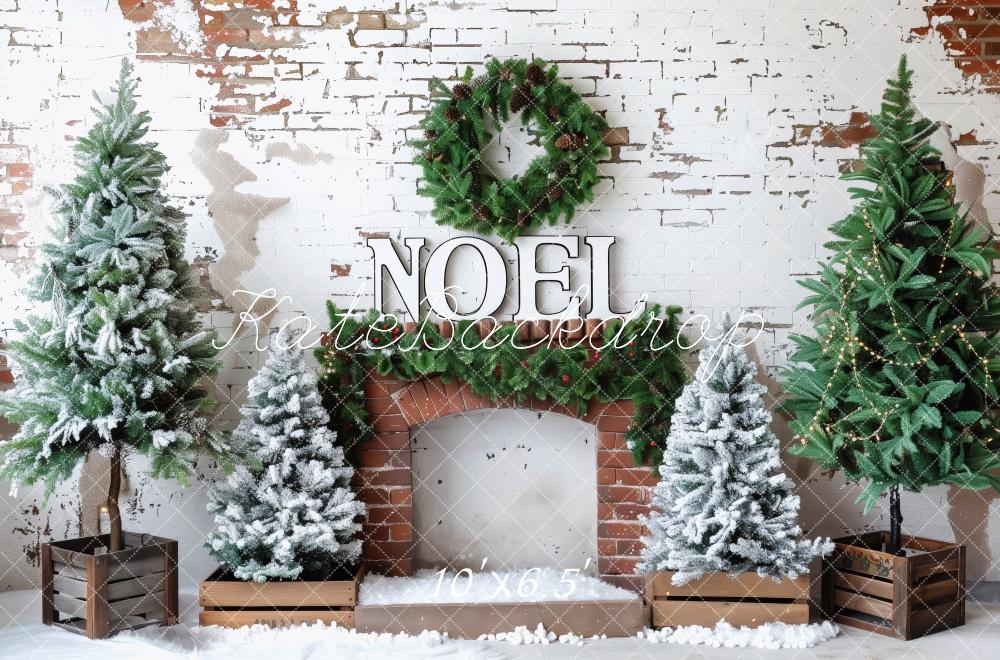 Kate Noel Fireplace Christmas Backdrop Designed by Patty Roberts - Kate Backdrop AU