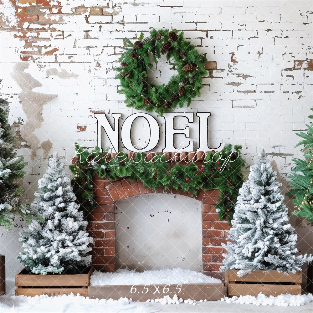 Kate Noel Fireplace Christmas Backdrop Designed by Patty Roberts - Kate Backdrop AU