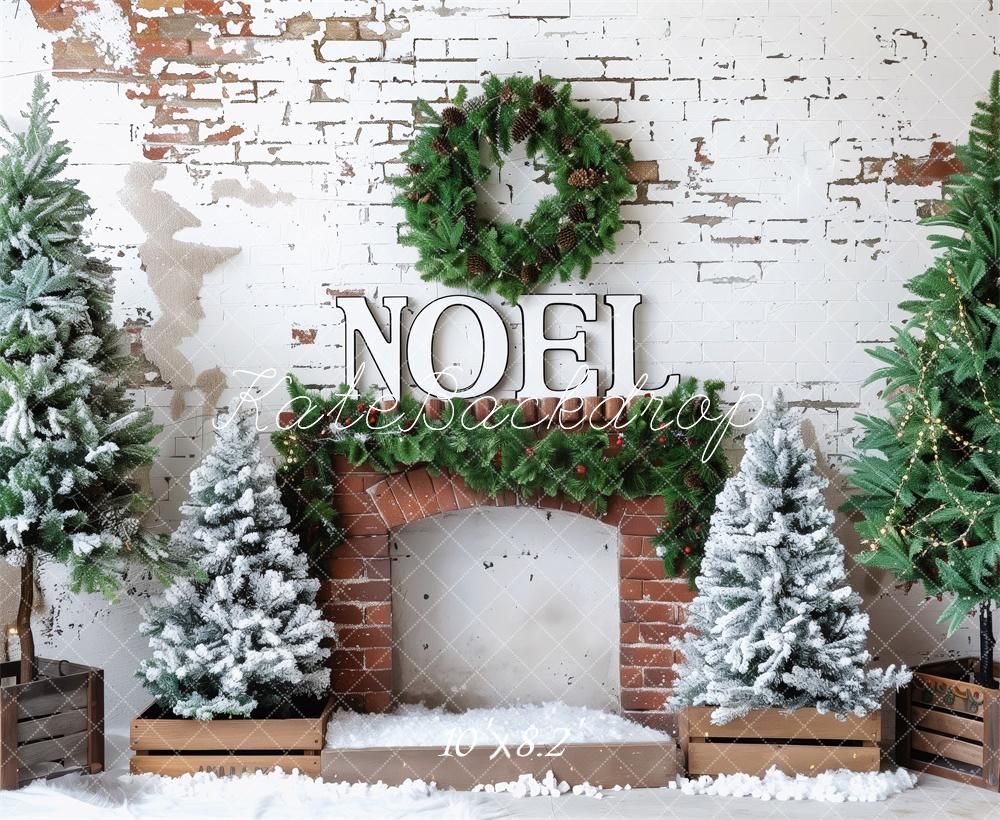 Kate Noel Fireplace Christmas Backdrop Designed by Patty Roberts - Kate Backdrop AU