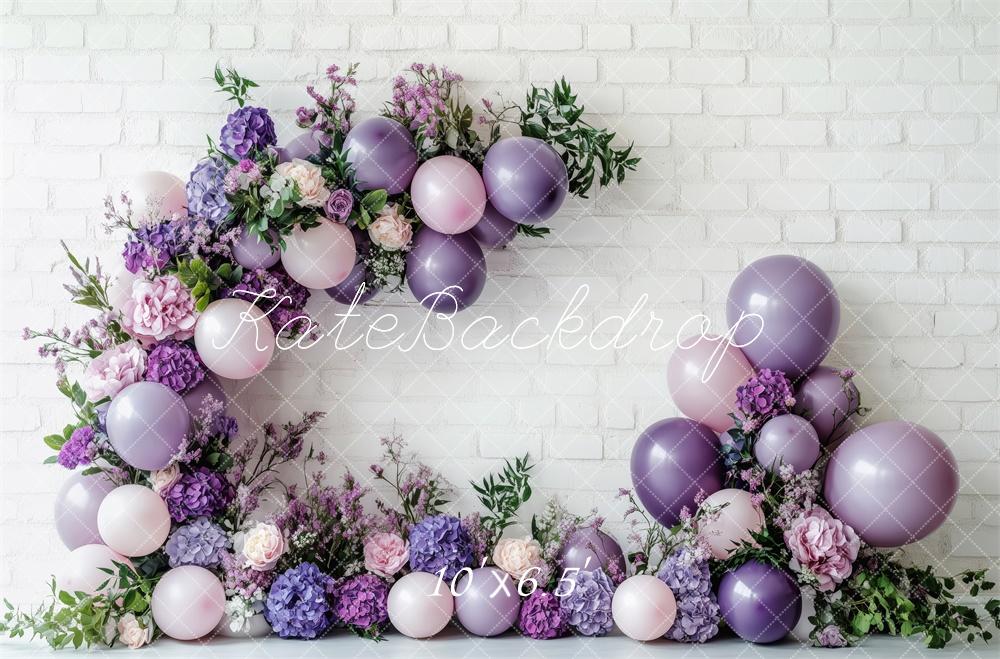 Kate Purple Pink Balloon Garland Backdrop Cake Smash Designed by Patty Roberts