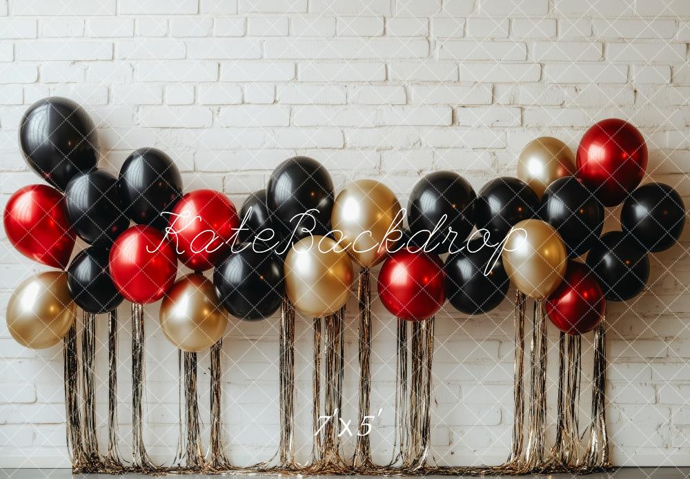 Kate Balloons Smash Cake White Brick Wall Backdrop Designed by Patty Roberts - Kate Backdrop AU