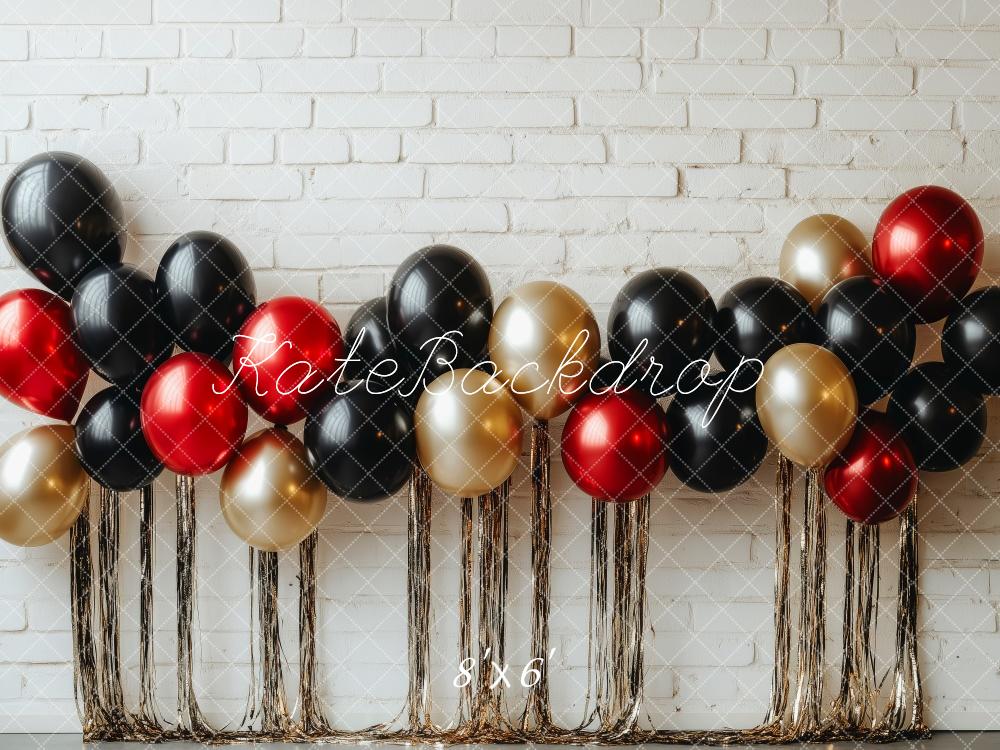 Kate Balloons Smash Cake White Brick Wall Backdrop Designed by Patty Roberts - Kate Backdrop AU