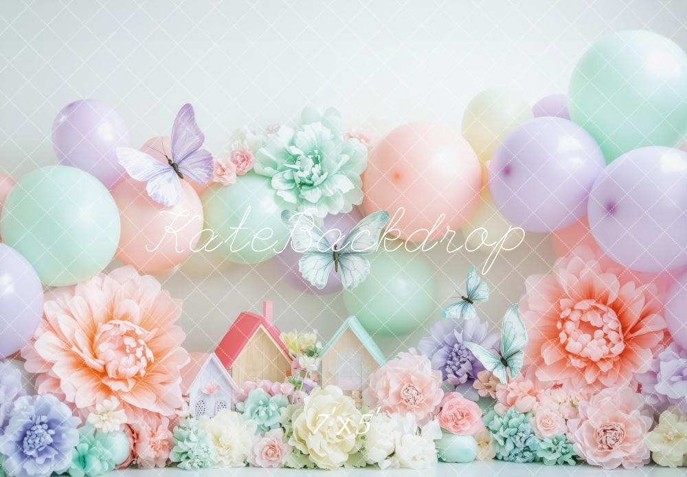 Kate Spring Pastel Butterflies Backdrop Designed by Patty Robert - Kate Backdrop AU