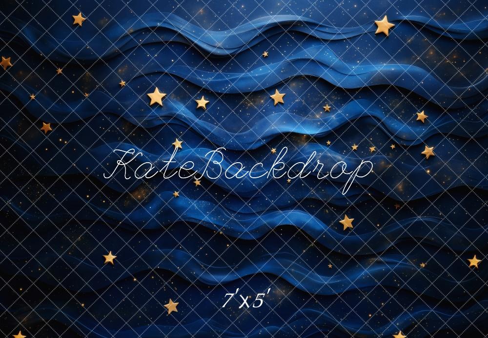 Kate Starry Night Backdrop Dark Blue Ripples Designed by Patty Robert - Kate Backdrop AU