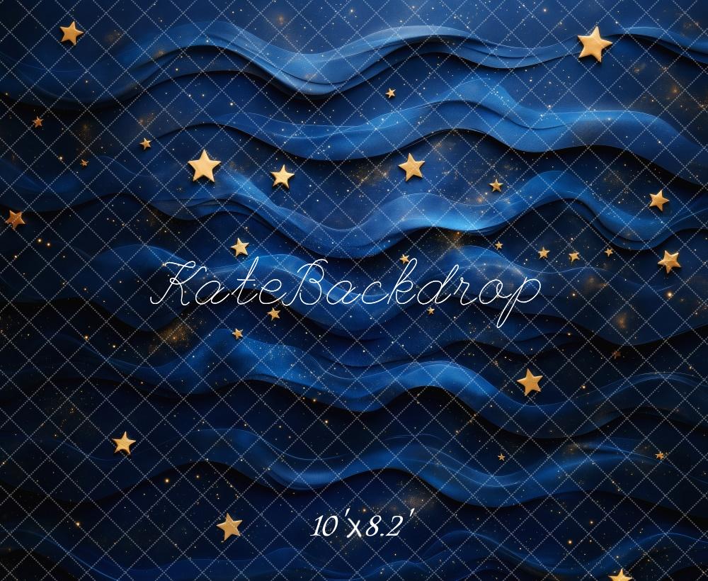 Kate Starry Night Backdrop Dark Blue Ripples Designed by Patty Robert - Kate Backdrop AU