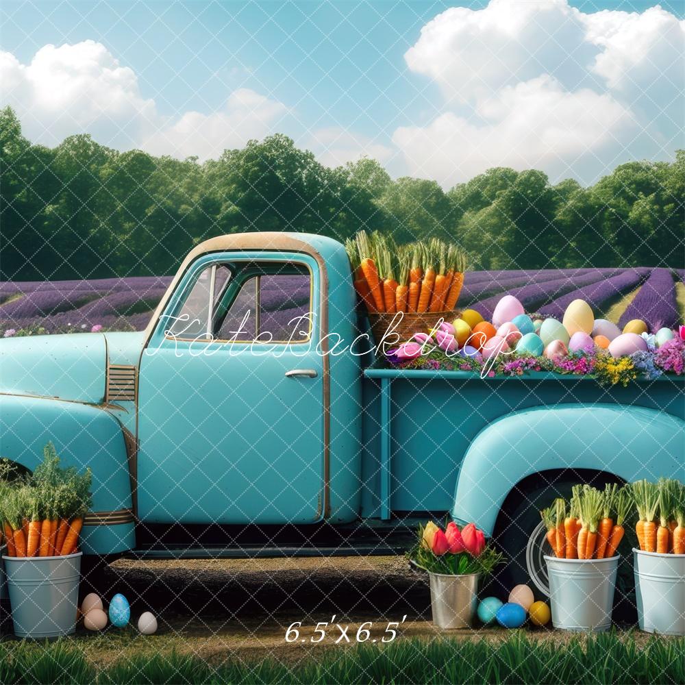 Kate Easter Teal Truck Backdrop Designed by Mini MakeBelieve - Kate Backdrop AU