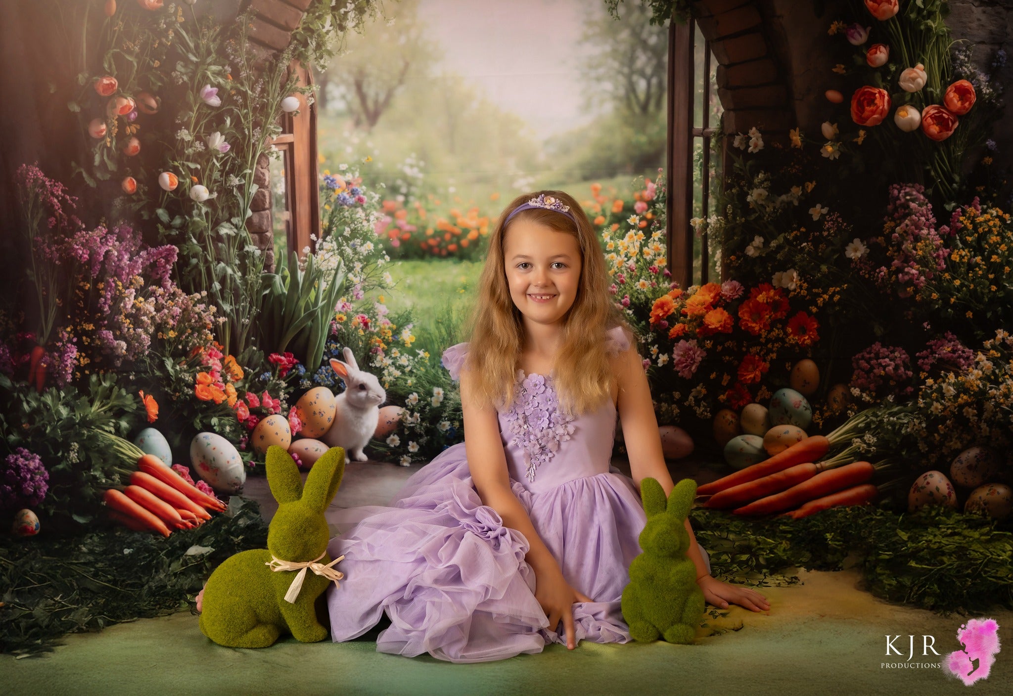 Kate Easter Bunny Flower Arch Backdrop Designed by Emetselch