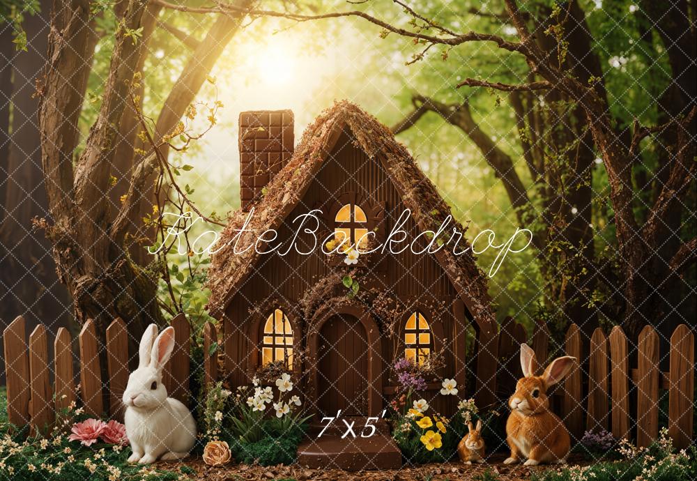 Kate Easter Forest Bunny Cottage Backdrop Designed by Emetselch - Kate Backdrop AU