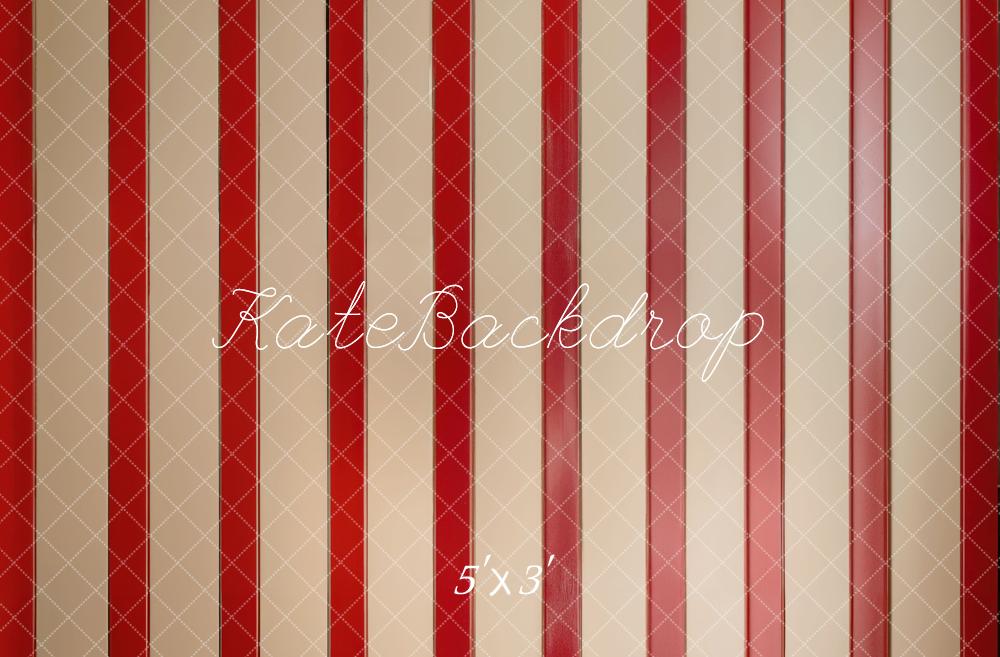 Kate Red Striped Vintage Floor Backdrop Designed by Emetselch - Kate Backdrop AU