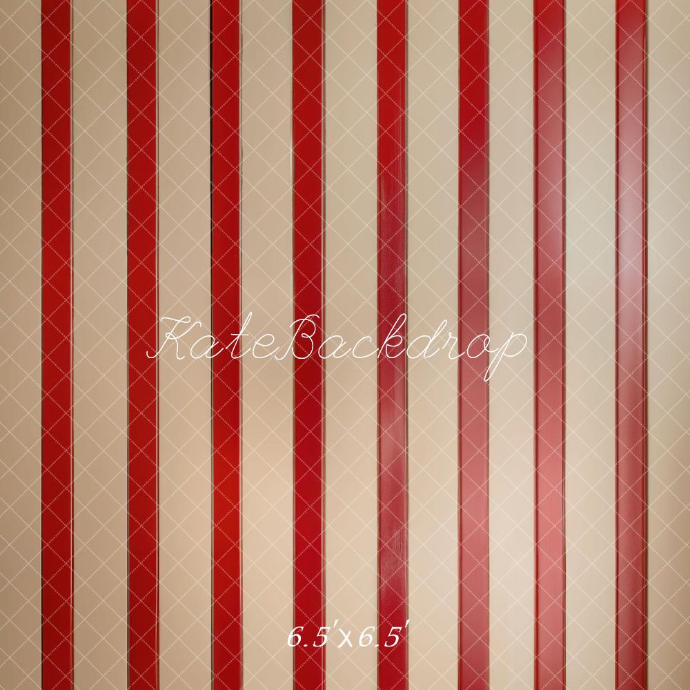 Kate Red Striped Vintage Floor Backdrop Designed by Emetselch - Kate Backdrop AU